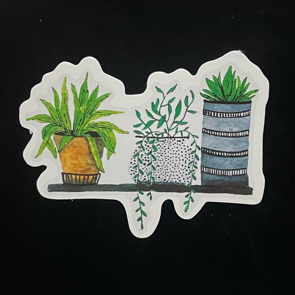 Potted Plants on Shelf Sticker